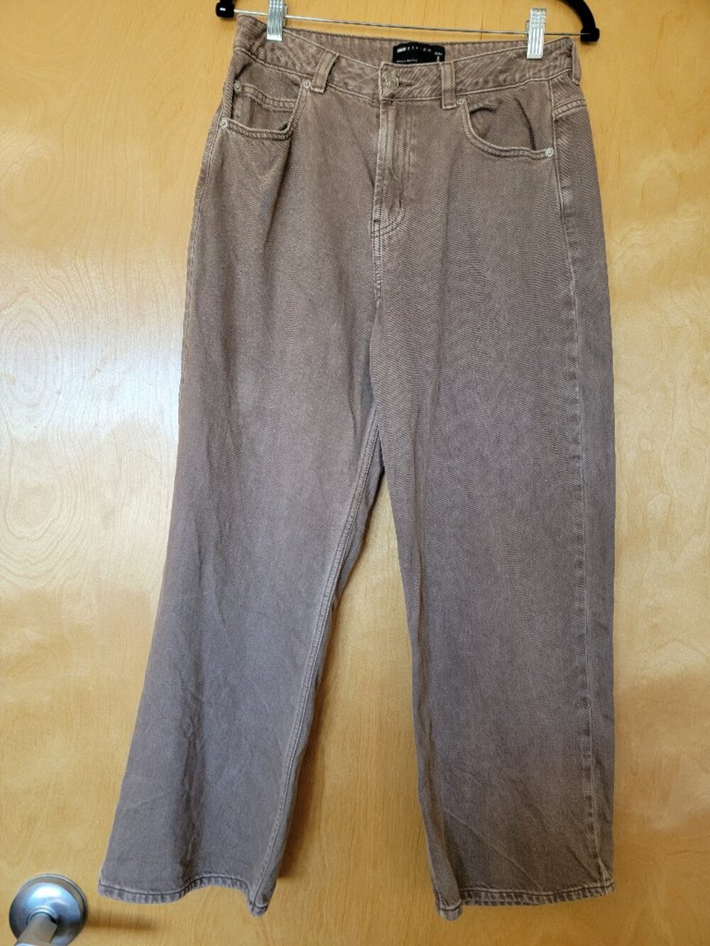 ASOS Design wide Leg Cotton Brown Jeans sz 28/26 Petite